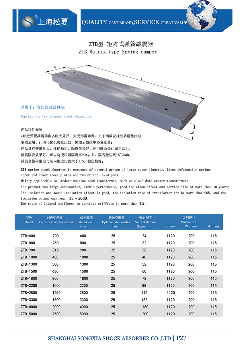 矩陣式<a href='http://www.yndfyj.cn' target='_blank'><u>彈簧減震器</u></a>-變壓器專用